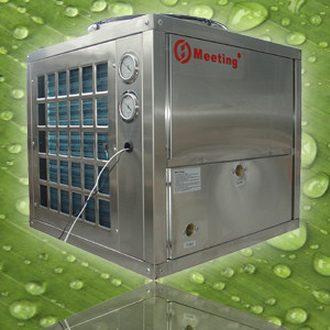 Md30d Stainless Steel Shell Low Temperature Air Energy Water Heater Domestic Air Source Heat Pump Water Heater Project