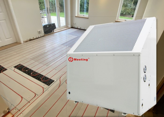 12KW White Galvanized Sheet ≤40Db Air To Water Heat Pump With Floor Pipes Heating System