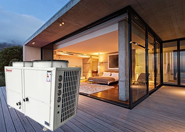 Meeting Hotel Building Heat Pump / Commercial EVI Hot Water Air Source Heat Pump Water Heater