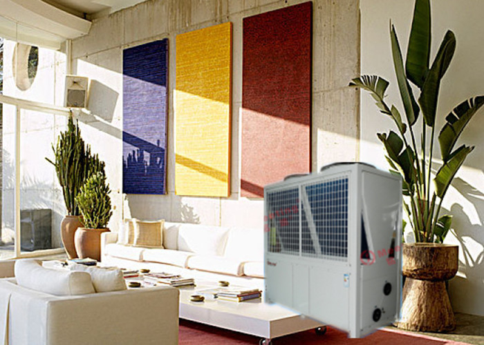 Heating and cooling system heat pump water heater of hotel changing bath waste heat into treasure